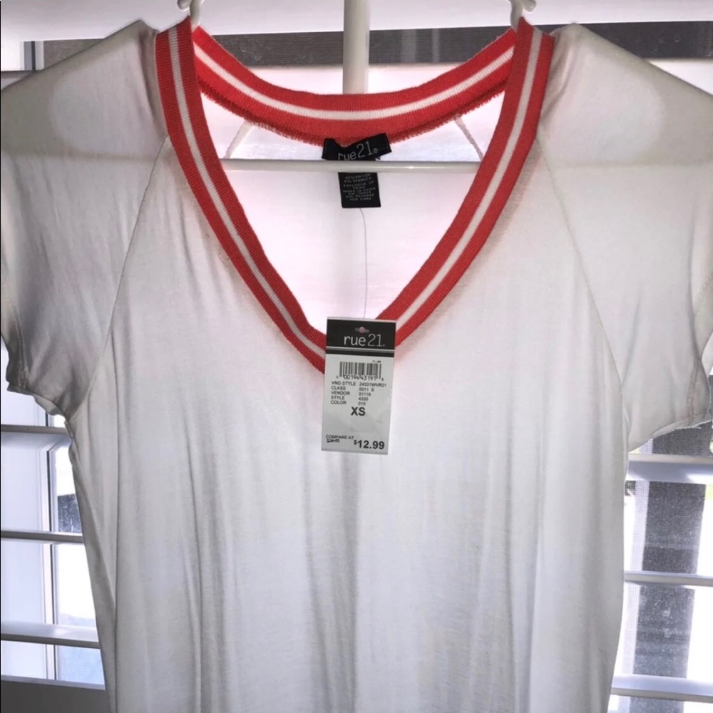 Pink & White V-Neck